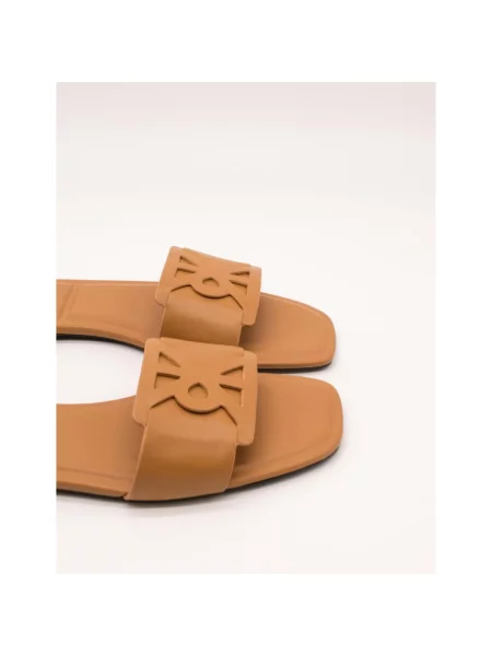 Calvin Klein De piele șlapi bej