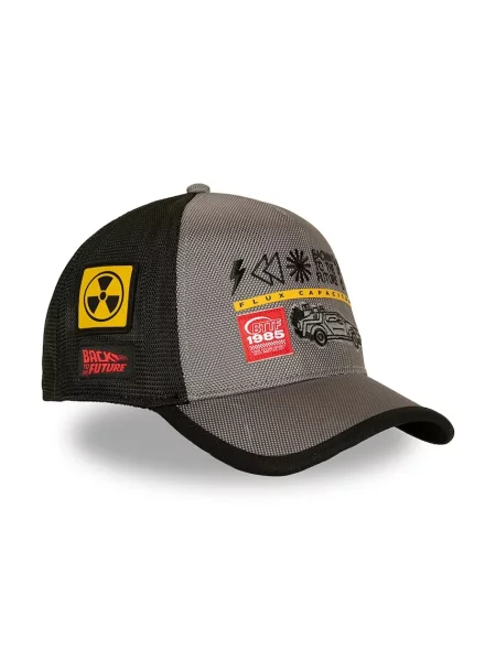 Capslab czapka z daszkiem trucker z bawełną x back to the future szara