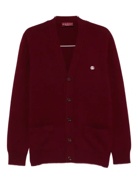 Kardigan Gucci z dekoltem w serek czerwony