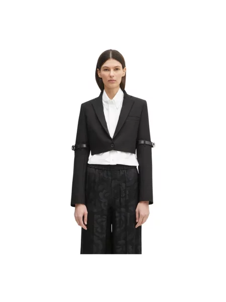 Coperni marynarka Hybrid Cropped Tailored jednorzędowa czarny