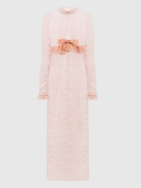 Сукня максі з мережива Alessandra Rich рожева