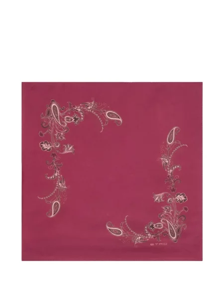 Fular Etro cu imagine cu model paisley roz