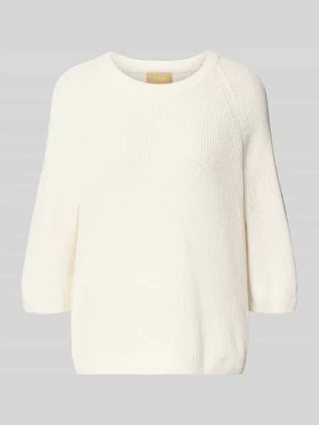 Sweter o kroju oversized z dzianiny z czystej bawełny model ‘MARGE’ Jjxx biały