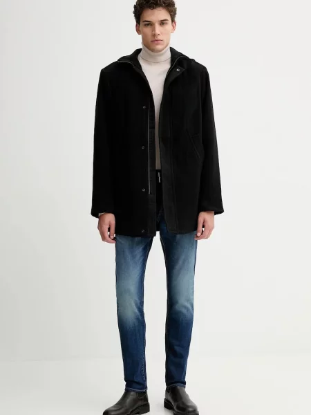 G-Star płaszcz z dodatkiem wełny 0 czarny