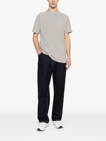Тениска Stone Island с кръгло деколте камъни сиво