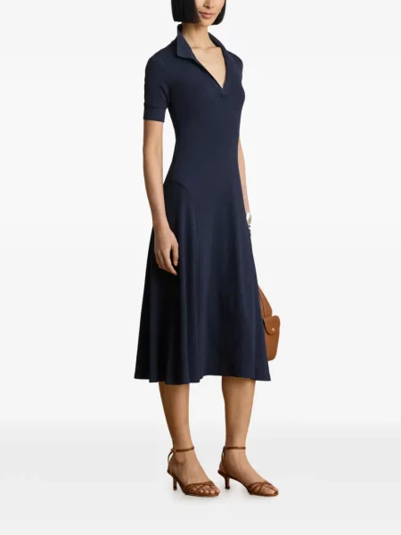 Rochie midi Lauren Ralph Lauren tricotate albastru