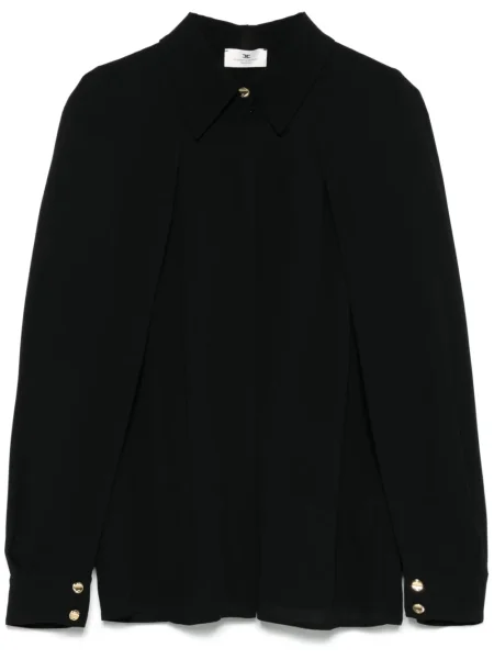Cămașă Elisabetta Franchi din crep negru