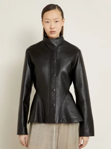 Alaïa Kurtka Skórzana schwarz czarna