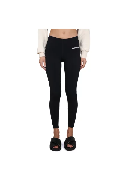 Spodnie Jil Sander z logo czarne