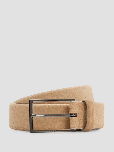 Замшевый ремень Boss бежевый