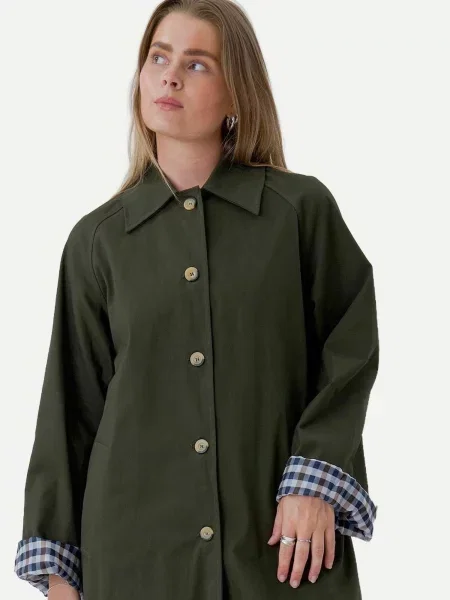 TEESHOPPEN Palton de primăvară-toamnă Livia verde