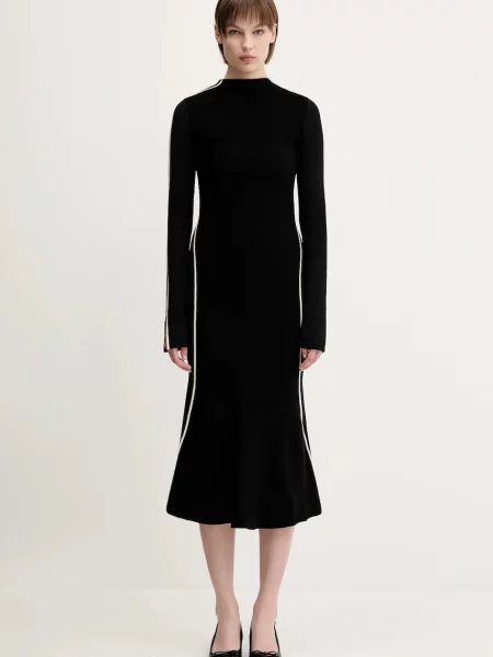 Sportmax rochie Operoso midi evazați negru
