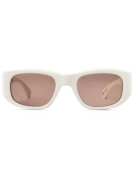 Ochelari de soare Garrett Leight cu imprimeu geometric alb