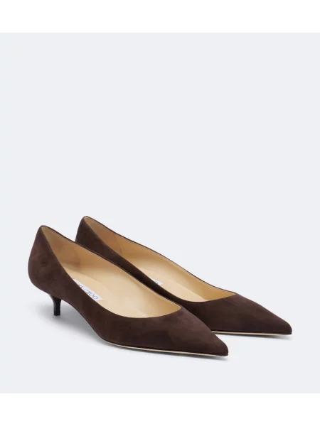 Pantofi cu toc Jimmy Choo din piele de căprioară maro