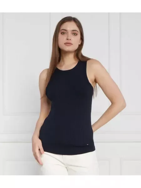 Tommy Hilfiger Top RIB NS kék