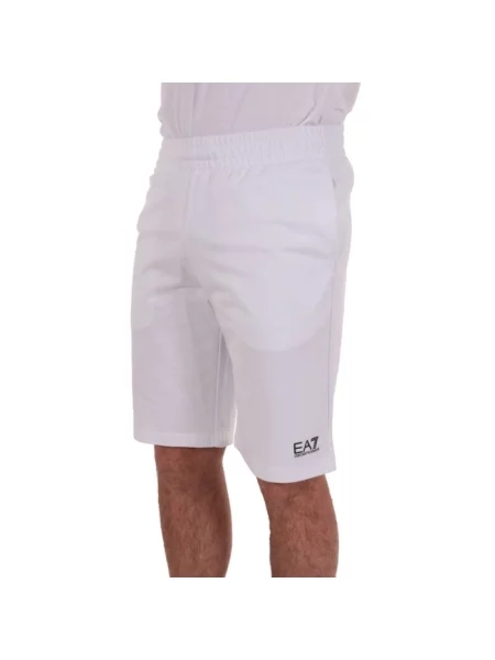 Bermudy Emporio Armani Ea7 z logo białe