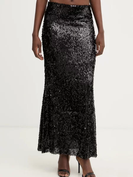 Haveone spódnica maxi rozkloszowana czarny