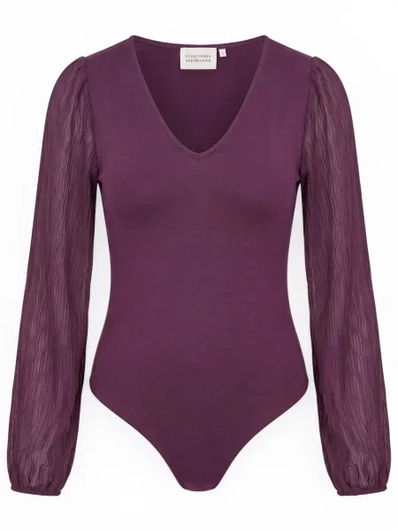 Guido Maria Kretschmer Tricou body Cassandra mov vânătă