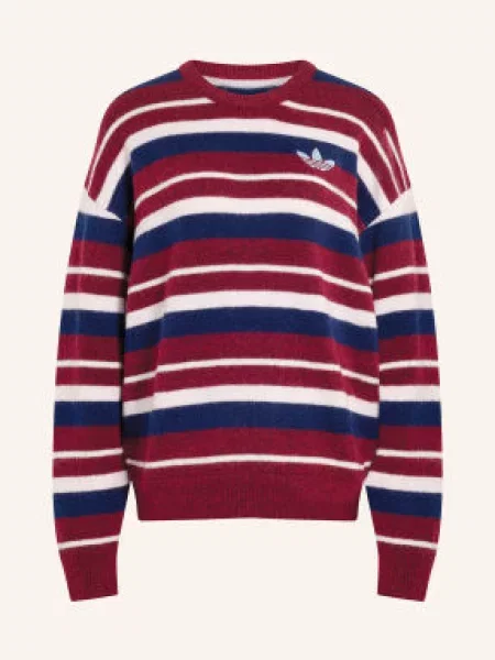 Adidas Originals Sweter Knit Essentials Striped Crew rot różowy