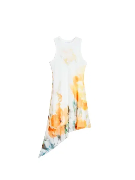 Desigual Rochie verde închis / portocaliu alb