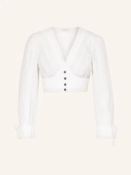 Krüger Bluzka Bawarska Z Perforowaną Koronką weiss