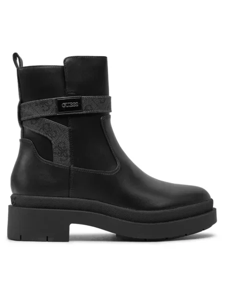 Lniane botki Guess czarne
