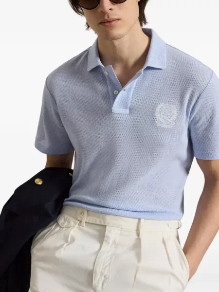 Șapcă Polo Ralph Lauren de mătase cu dungi cu cataramă albastru