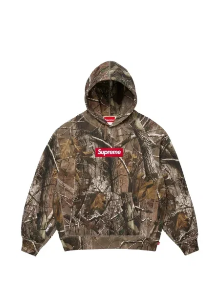 Суичър с качулка Supreme с качулка с автограф кафяво