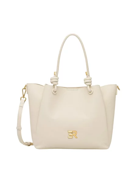 ERMANNO Firenze torebka shopper z imitacji skóry beżowa