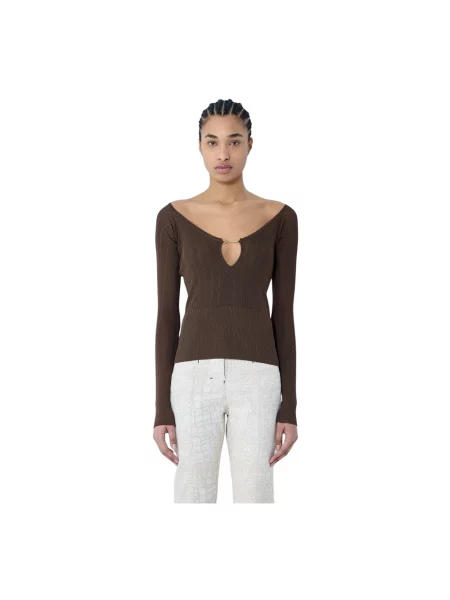 Sweter Jacquemus brązowy