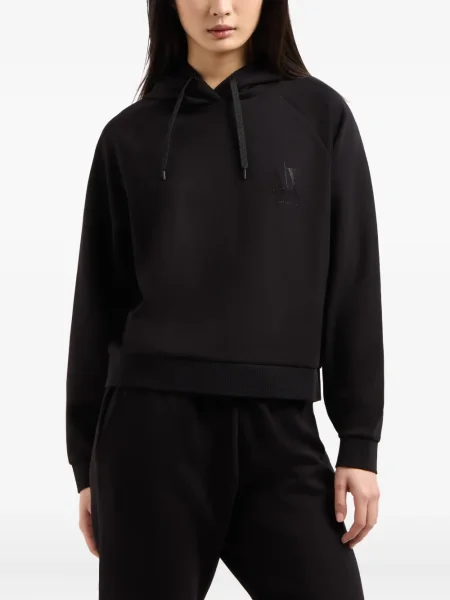 Hanorac cu glugă Armani Exchange cu imagine negru