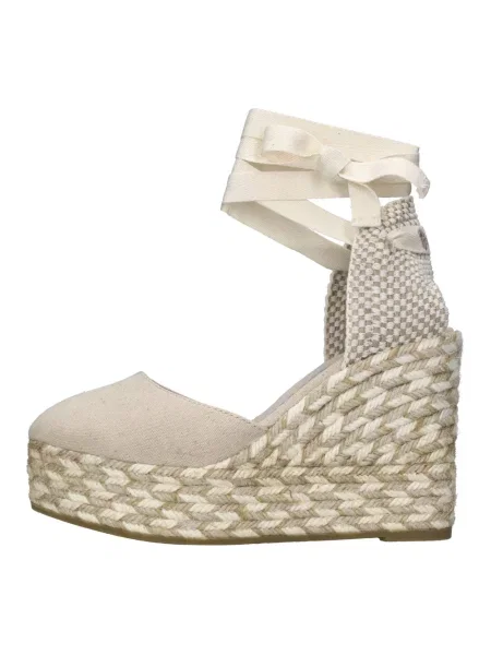 Espadryle Espadrilles zamszowe na koturnie beżowe