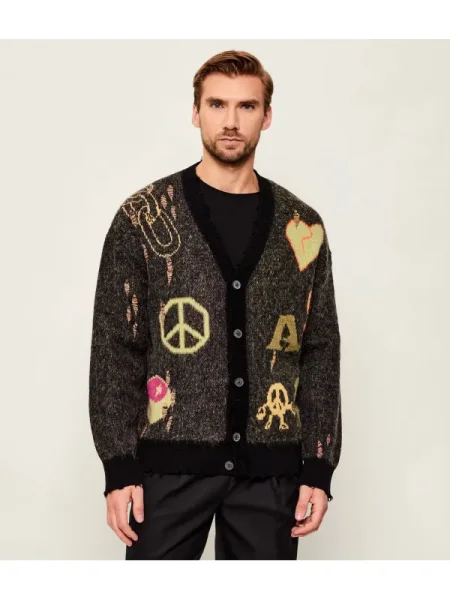 All Saints Cardigan EMOTIVE | Oversize fit cu adaos de lână negru
