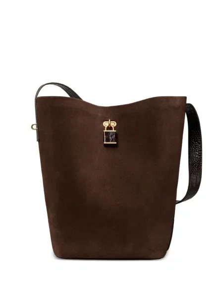 Geantă Tory Burch din piele de căprioară maro