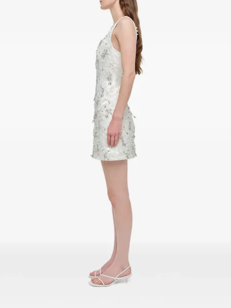 Rochie mini Simkhai cu mărgele de costum alb