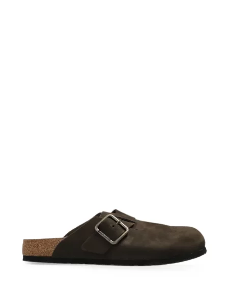 Papuci tip mules Birkenstock cu cataramă maro