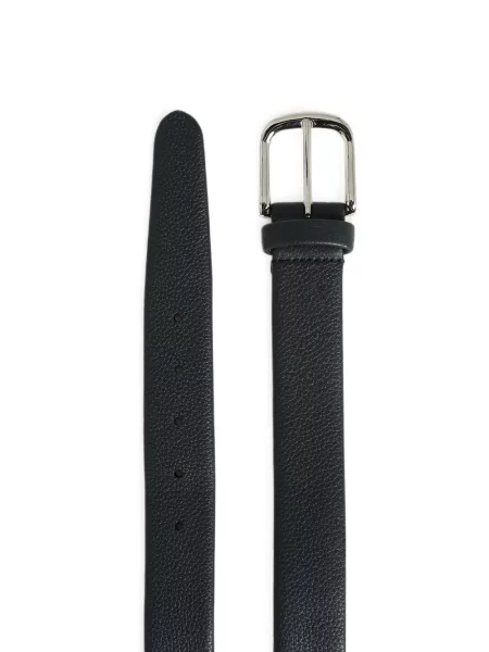 Cu centură curea Kiton din piele negru