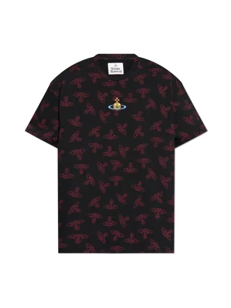 Lniana koszulka Vivienne Westwood z logo czarna