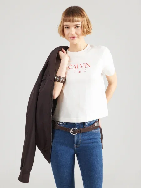Calvin Klein Jeans Tricou CONCEPT roșu alb