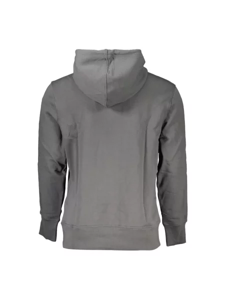 Bluza z kapturem Calvin Klein z kapturem z nadrukiem elegancka szara