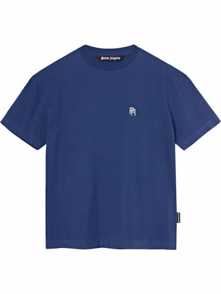 Tricou Palm Angels cu broderie albastru