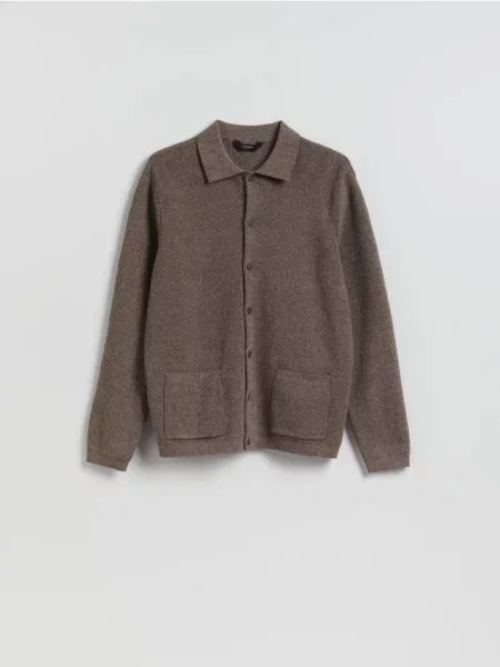 Reserved Cardigan din lână maro-închis maro