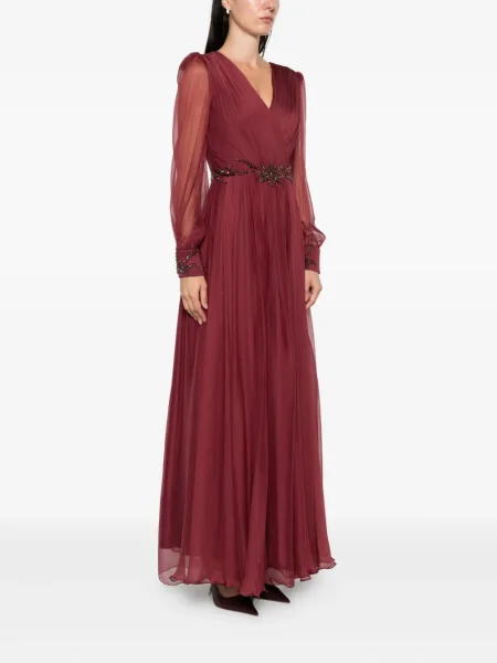 Rochie M.marquise plisată de costum roșu
