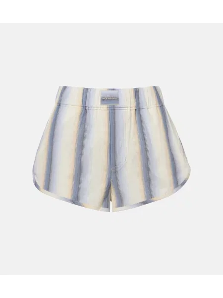 Pantaloni scurți Isabel Marant cu dungi albastru