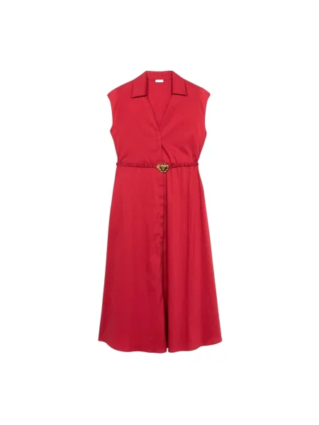 Sukienka koszulowa Oltre do kolan czerwona