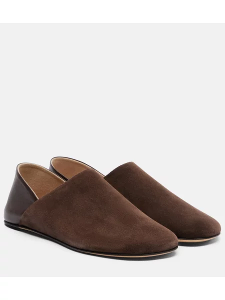 Balerini Jw Anderson din piele de căprioară slip-on maro