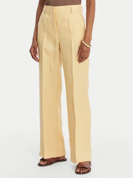 Weekend Max Mara Pantaloni din Malizia Straight Fit galben