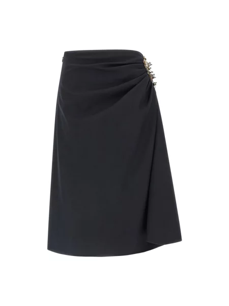 Spódnica midi Dries Van Noten wełniana do kolan niebieska