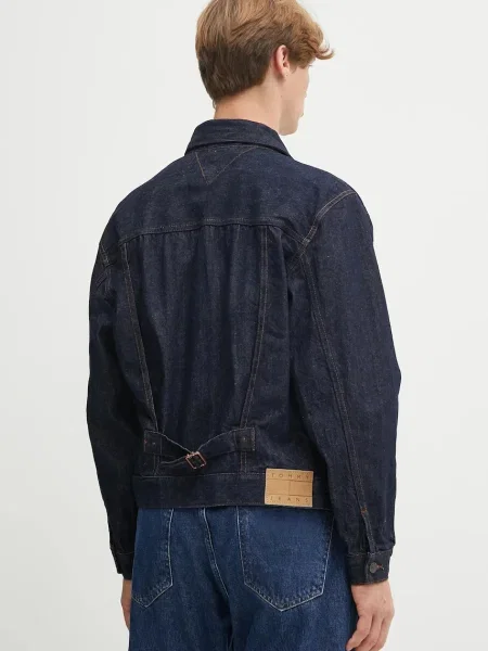 Džínová bunda Tommy Jeans tmavomodrá přechodná