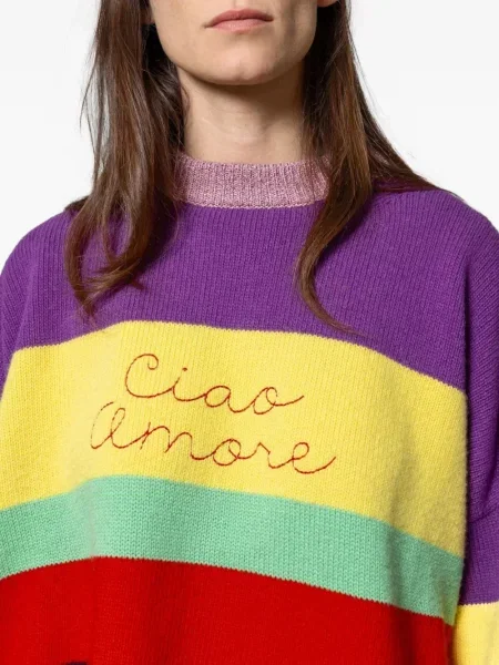 Pulover Giada Benincasa cu dungi violet